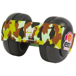 EM's voor baby's Zwart - Baby oorkappen - Camouflage bandje