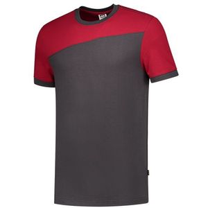 Tricorp 102006 T-Shirt Bicolor donkergrijs/rood