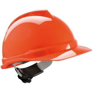 MSA V-Gard 500 veiligheidshelm Oranje met ventilatie en draaiknop