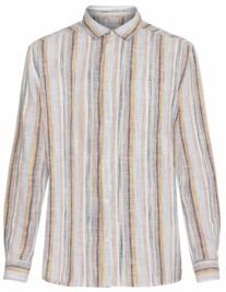 KnowledgeCotton Apparel - Loose Linen Shirt - Multi Color Stripe