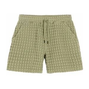 OAS - Porto Waffle Shorts - Dusty Green - Korte Broek