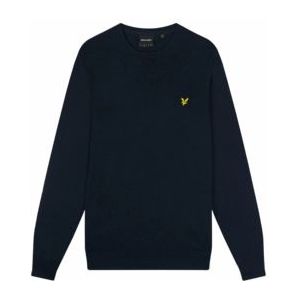 Crewneck Lyle & Scott Men Cotton Merino Jumper Dark Navy-XL