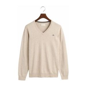 Trui GANT Men Cotton V-Neck Light Beige Melange-L