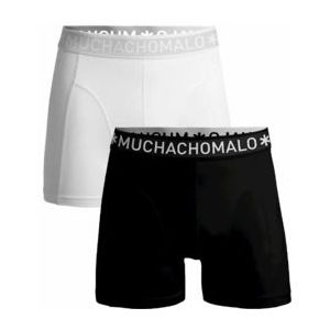 Boxershort Muchachomalo Men Solid Black White ( 2-Pack )-S
