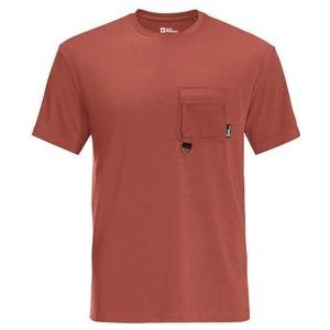 T-Shirt Jack Wolfskin Men Wanderthirst T Barn Red-XL