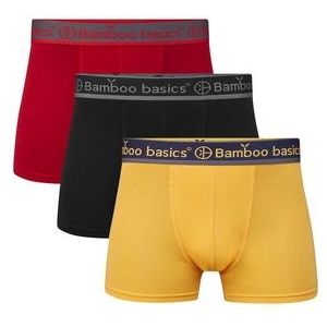 Boxershort Bamboo Basics Men Liam Red Black Ocre (3-Delig)-XL