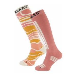 Skisok Poederbaas Zebra Pink (2 pack)-Schoenmaat 39 - 42