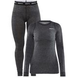 Baselayerset Craft Women Core Wool Merino Set Black Melange-XS