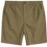 Korte broek KnowledgeCotton Apparel Men Fig Loose Poplin Elastic Waist String Burned Olive-M