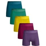 Boxershort Muchachomalo Men Light Cotton Solid Blue Yellow Rood Purple ( 5-Pack )-XL