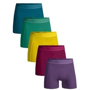 Boxershort Muchachomalo Men Light Cotton Solid Blue Yellow Rood Purple ( 5-Pack )-XL