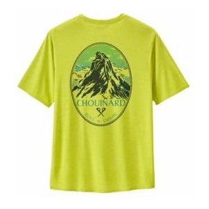 T Shirt Patagonia Men Cap Cool Daily Graphic Shirt - Lands Chouinard Crest: Phosphorus Green X/Dye-XXL
