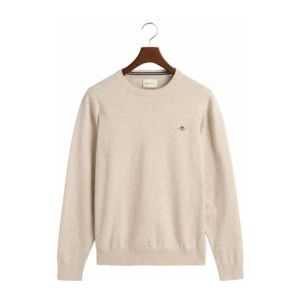 Trui GANT Men Cotton Crew Light Beige Melange-XL