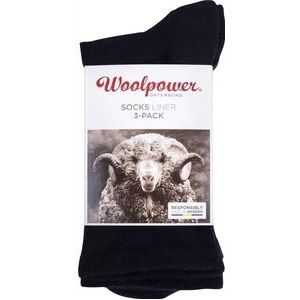 Sokken Woolpower Unisex Liner Black (3 paar)-Schoenmaat 45 - 48