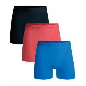 Boxershort Muchachomalo Men Microfiber Solid Black/Pink/Blue (3-Pack)-XXL