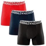 Boxershort Muchachomalo Men Solid Black Red (3-Delig)-L