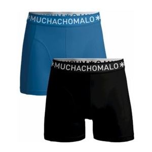 Boxershort Muchachomalo Men Solid Black Blue ( 2-Pack )-L