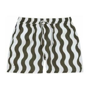 OAS - Zwembroek - Groen en Wit - 100% Polyester - Lichtgewicht en Sneldrogend