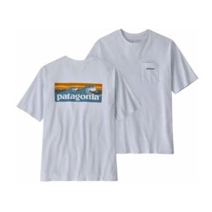 T-Shirt Patagonia Men Boardshort Logo Pocket Responsibili-Tee  White-XL