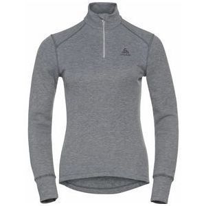 Ondershirt Odlo Women BL Top Turtle Neck LS Half Zip Active W Odlo Steel Grey Melange