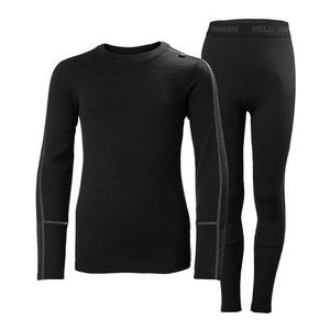 Baselayerset Helly Hansen Junior Lifa Merino Midweight Set Black-Maat 140