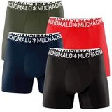 Boxershort Muchachomalo Men Cotton Solid Dark Blue Red (4-Delig)-L