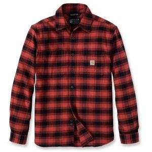 Overhemd Carhartt Men Flannel L/S Plaid Red Ochre-XXL