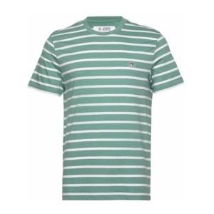 T-Shirt Original Penguin Men Breton Stripe Silt Green-XL