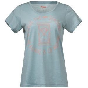 T-Shirt Bergans Women Graphic Wool Tee Misty Forest Cantaloupe-S