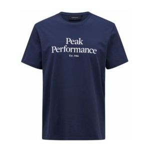 Peak Performance - Original Tee - T-Shirt - Blue Shadow Offwhite - 100% Katoen