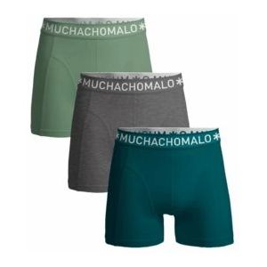 Boxershort Muchachomalo Men Solid Green Grey Green ( 3-Pack )-XL