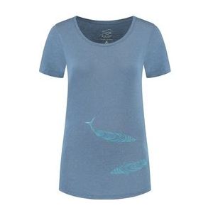 T-Shirt Blue Loop Women Denimcel Swimming Fish Indigo