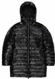Regenjas RAINS Women Lohja Long Puffer Curve Jacket Night-XL