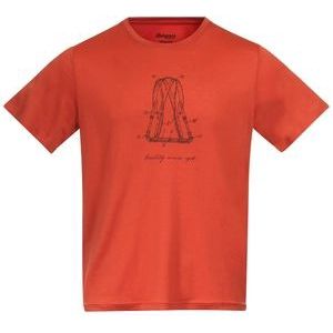 T-Shirt Bergans Men Graphic Wool Tee Brick-XL