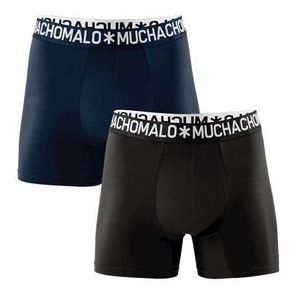 Boxershort Muchachomalo Men Solid Cotton Black (2-Delig)-S