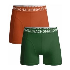Boxershort Muchachomalo Men Solid Green Orange ( 2-Pack )-M