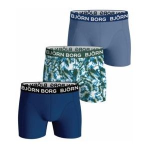 Boxershort Björn Borg Junior Core Boxer Blue/Print/Blue/Blue/Melange (3-pack)-Maat 122 / 128