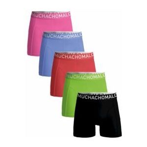 Boxershort Muchachomalo Men Light Cotton Solid Black Green Red Purple Pink ( 5-Pack )-S