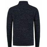 Blue Loop - Harlingen Full Zip Sweater - Navy Melange - Trui