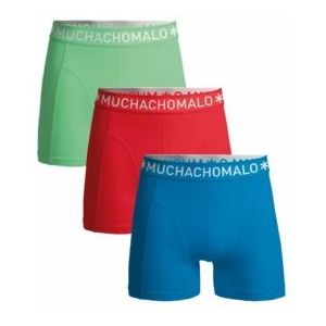 Boxershort Muchachomalo Men Solid Blue Pink Green ( 3-Pack )-L
