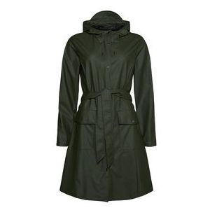 Regenjas RAINS Female Curve Jacket Green-XS
