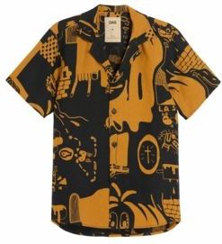 OAS - Men Krispy Night Cuba Linen Shirt - Blouse - Blauw - Katoen