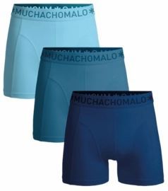 Boxershort Muchachomalo Men Solid Blue/Blue/Blue (3-Pack)-S