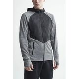Jas Craft Men Charge FZ Sweat Hood Dark Grey Melange Black