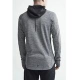 Jas Craft Men Charge FZ Sweat Hood Dark Grey Melange Black