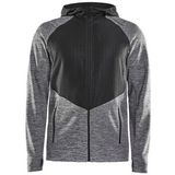 Jas Craft Men Charge FZ Sweat Hood Dark Grey Melange Black