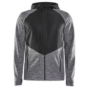 Jas Craft Men Charge FZ Sweat Hood Dark Grey Melange Black