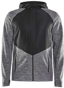 Jas Craft Men Charge FZ Sweat Hood Dark Grey Melange Black