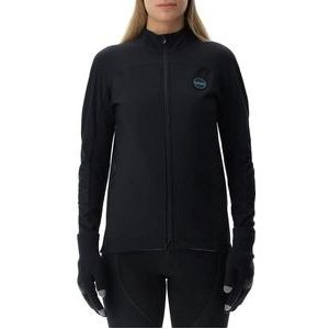 Ski Jas UYN Women Cross Country Skiing Coreshell Jacket Black Black Turquoise-L