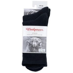 Sokken Woolpower Unisex Liner + Logo 400 Black (2 paar)-Schoenmaat 36 - 39